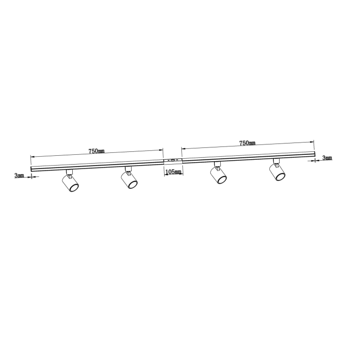 Light Prestige Snow SET 1F czarny GU10 czarny LP-737 BK SET