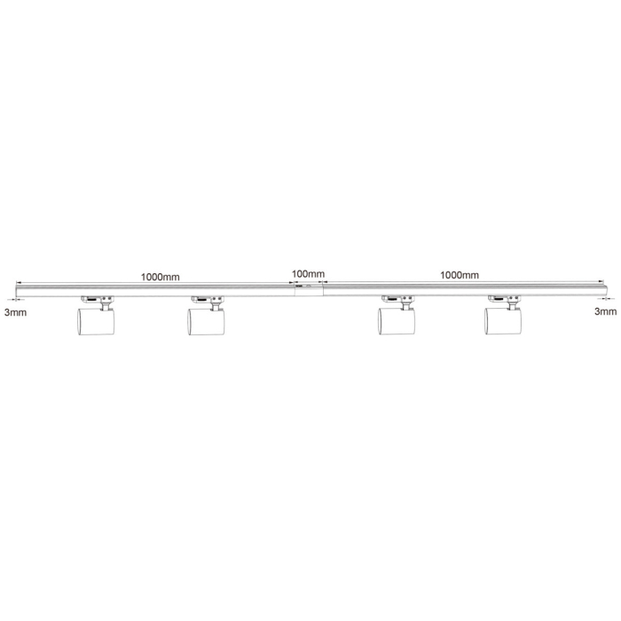 Light Prestige Snow System 3F GU10 4x50W czarny LP-737 BK SET 3F