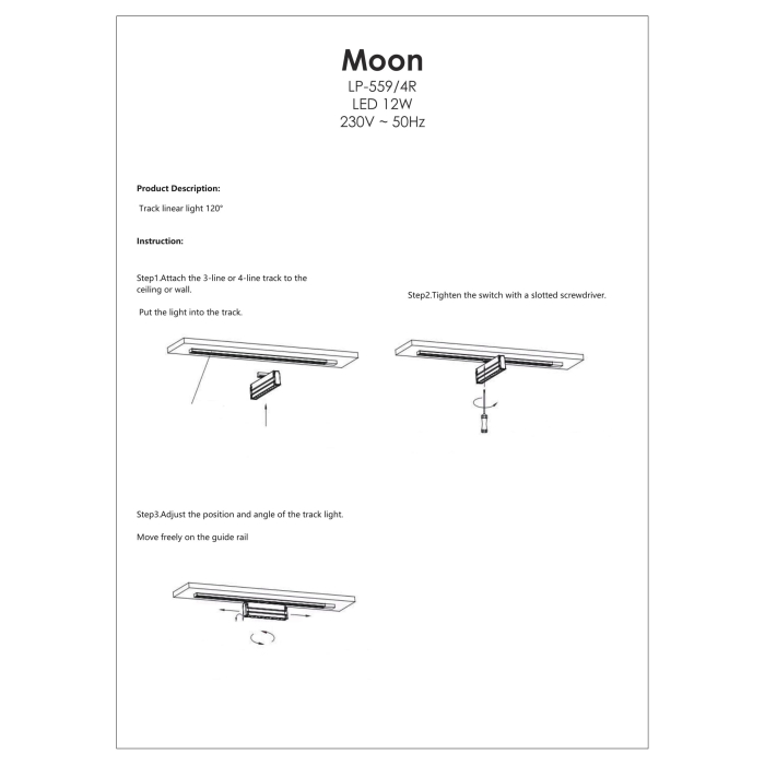 Light Prestige Magnetic Moon reflektor 10W czarny 4000K LED czarny LP-559-1-MAG-BK