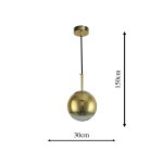 Light Prestige Palla wisząca złota E27 złoty/transparentny LP-2844/1P GD