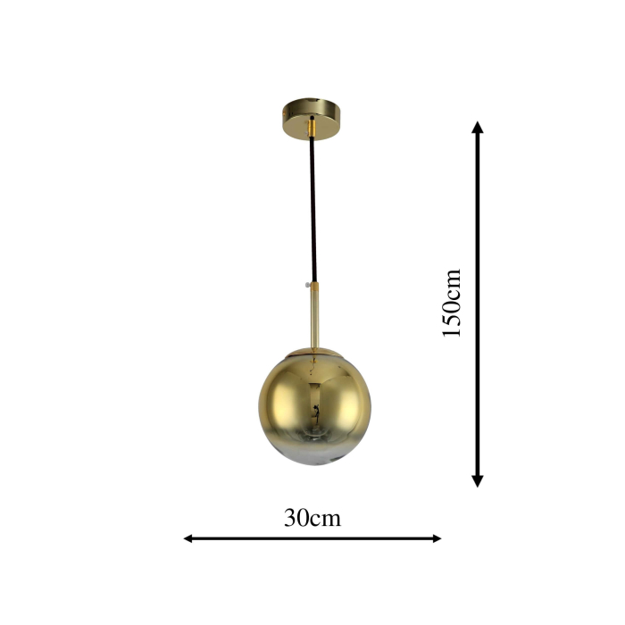 Light Prestige Palla wisząca złota E27 złoty/transparentny LP-2844/1P GD