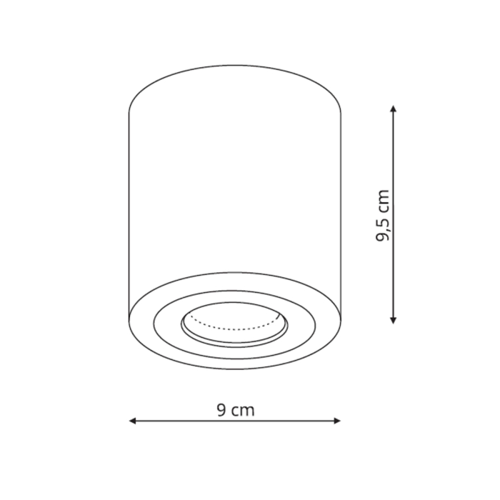 Light Prestige Faro XL oprawa natynkowa czarna IP65 GU10 czarny LP-6510/1SM XL BK