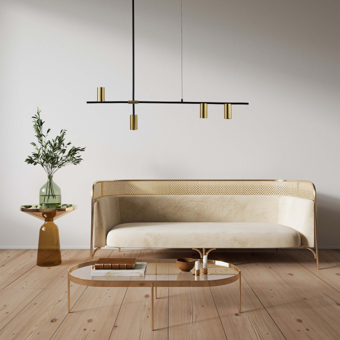 Light Prestige Arizona 4 linia lampa wisząca czarny/złoty LP-074/4PL BK/GD 4xGU10 czarny / złoty