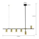 Light Prestige Arizona 6 linia lampa wisząca czarny/złoty LP-074/6PL BK/GD 6xGU10 czarny / złoty