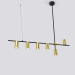 Light Prestige Arizona 6 linia lampa wisząca czarny/złoty LP-074/6PL BK/GD 6xGU10 czarny / złoty