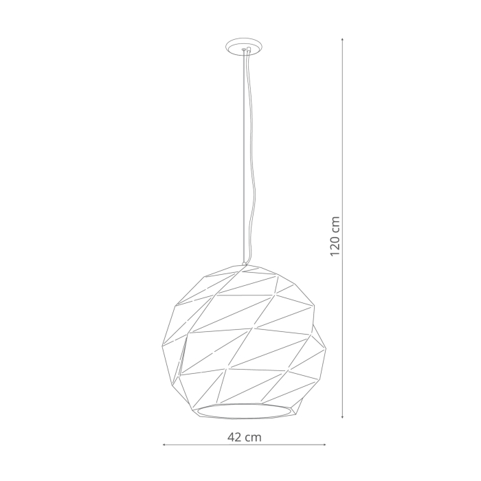 Light Prestige Reus wisząca kula duża biała E27 biały LP-8069/1P L WH