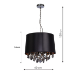 Light Prestige VIGO wisząca czarna E27 czarny, złoty LP-0412/1P BK