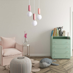 Light Prestige Lampa wisząca Rubi 3 wisząca różowa LP-044/3P Pink xE14 Różowy