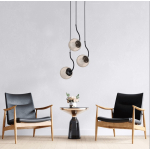 Light Prestige Hook 3 wiszaca czarna E27 czarny/ bursztynowy klosz LP-125/3P BK