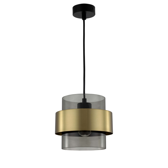 Light Prestige Miele Lampa wisząca E27 1x40W dymny/złoty LP-866/1P SM/GD