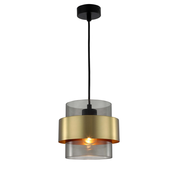 Light Prestige Miele Lampa wisząca E27 1x40W dymny/złoty LP-866/1P SM/GD
