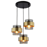 Light Prestige Miele Lampa wisząca E27 3x40W dymny/złoty LP-866/3P SM/GD
