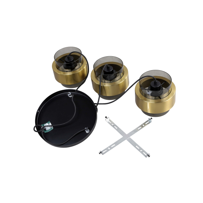Light Prestige Miele Lampa wisząca E27 3x40W dymny/złoty LP-866/3P SM/GD