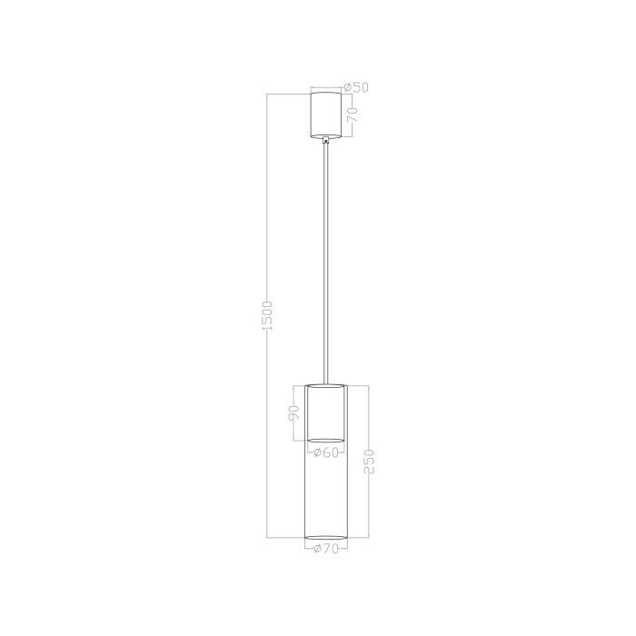 Light Prestige Manacor Lampa wisząca GU10 1x50W czarny/transparentny LP-232/1P BK