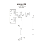 Light Prestige Manacor Lampa wisząca GU10 1x50W czarny/transparentny LP-232/1P BK
