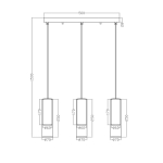 Light Prestige Manacor Lampa wisząca GU10 3x50W złoty/transparentny LP-232/3L GD