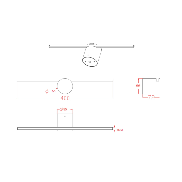 Light Prestige Modern Kinkiet LED 6W 800lm 3000K biały LP-777/1W M WH