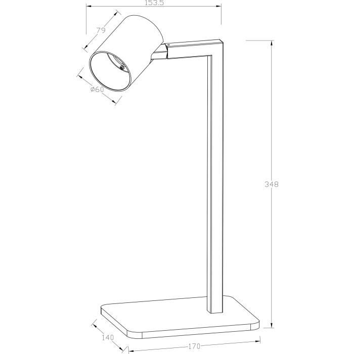 Light Prestige Snow biurkowa czarna 1xGU10 LP-731/1T BK
