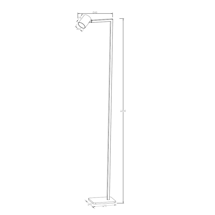 Light Prestige Snow podłogowa czarna 1xGU10 LP-731/1F BK