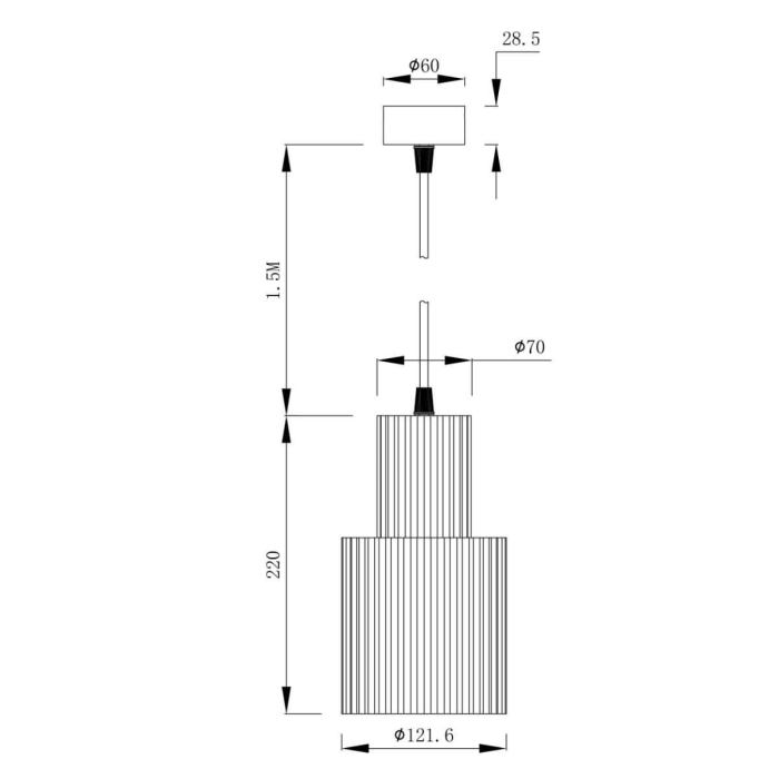 Light Prestige Tokio Lampa wisząca E27 1x60W biały LP-787/1P L WH