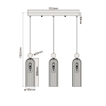 Light Prestige Piega Lampa wisząca E14 3x40W amber/złoty LP-939/3L amber