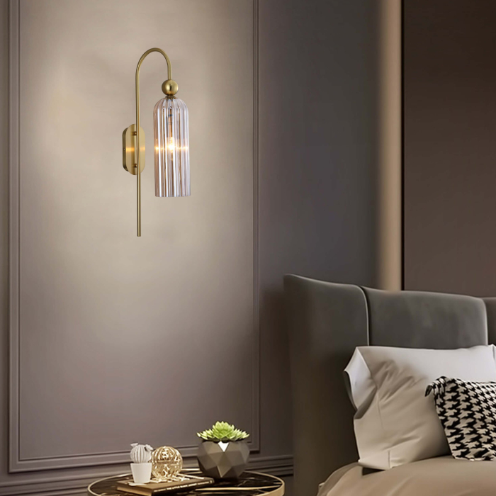 Light Prestige Piega Kinkiet E14 1x40W amber/złoty LP-939/1W amber