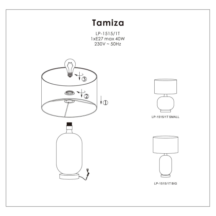 Light Prestige Tamiza biurkowa duża 1xE27 LP-1515/1T big