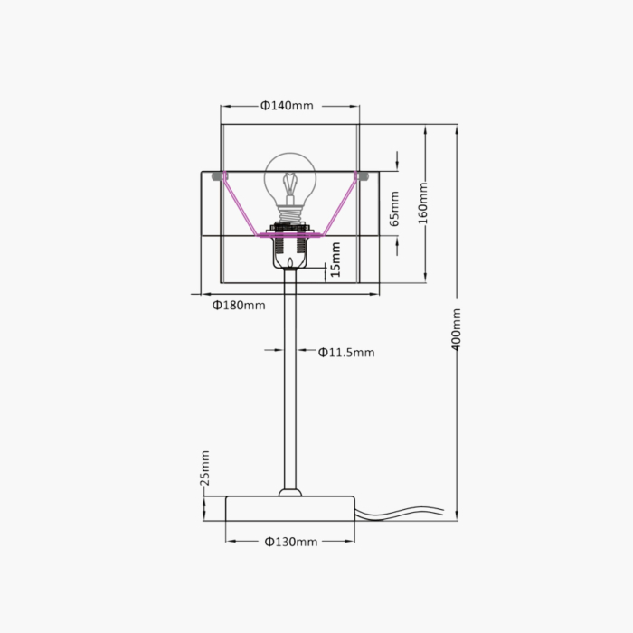 Light Prestige Miele biurkowa czarna 1xE14 LP-866/1T BK