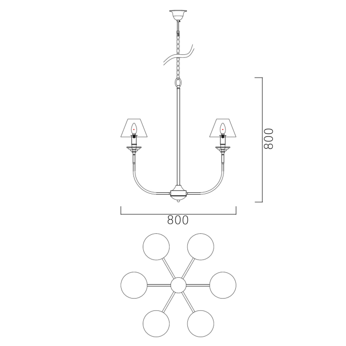 Light Prestige Glamour 6 wisząca 6xE14 LP-979/6P