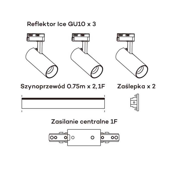Light Prestige Ice SET 1F biały GU10 biały LP-732 3W WH SET