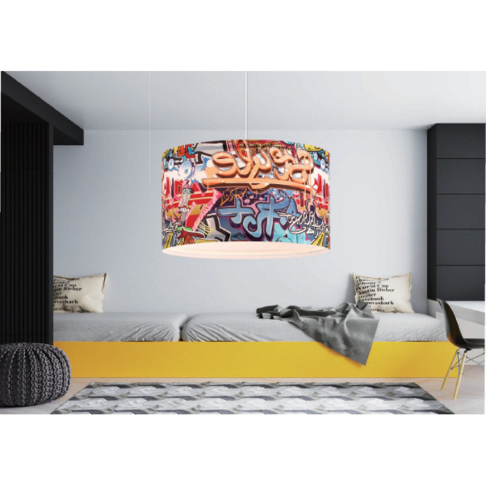 Light Prestige Lampa wisząca Graffiti Style LP-077/1P  xE14 Multikolor/biała