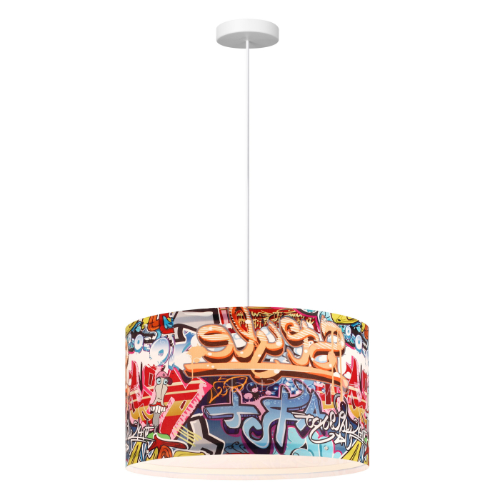 Light Prestige Lampa wisząca Graffiti Style LP-077/1P  xE14 Multikolor/biała