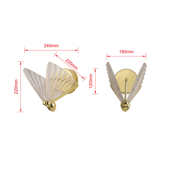 Light Prestige Mariposa kinkiet 1xLED LP-1715/1W Zmienna Barwa 3000K/4000K/6000K