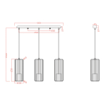 Light Prestige Sintra 3 wisząca linia czarna 3xGU10 LP-975/3L BK