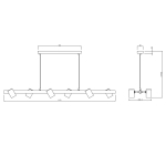 Light Prestige Snow 6 linia wisząca złota 6xGU10 LP-731/6L GD