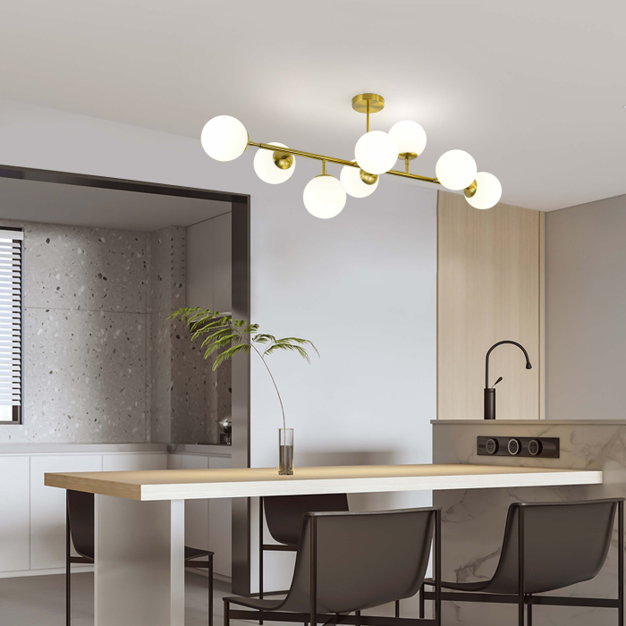 Light Prestige Dorado 8 lampa wisząca LP-002/8P 8xE14 złoty/biały