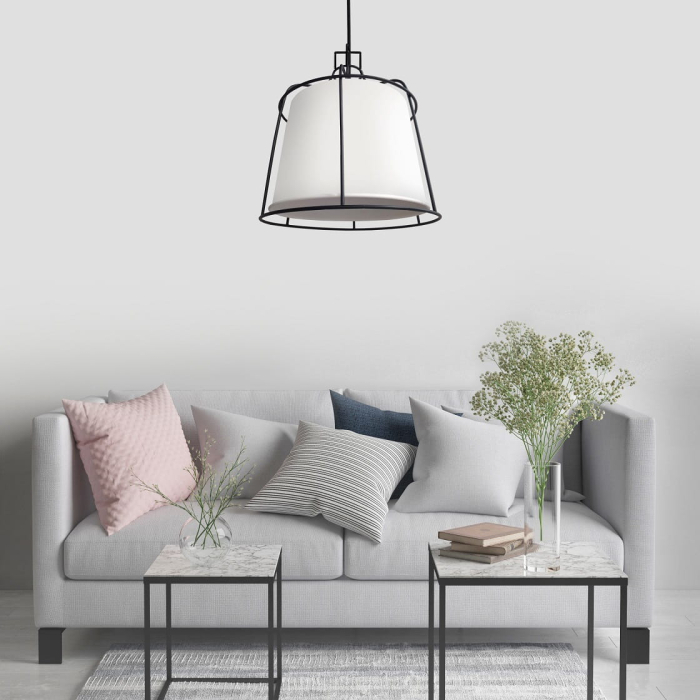 Light Prestige Dritto wisząca mała biała E27 biały LP-123/1P S WH