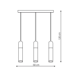 Light Prestige Fano 3 wiszaca LED czarny / biały LP-8012/3P