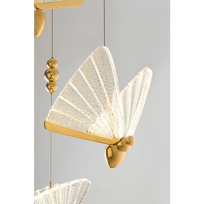 King Home Lampa wisząca BUTTERFLY DISC 5 złota (XCP8737-5.GOLD)
