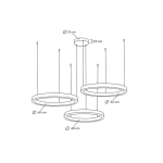 King Home Lampa wisząca RING 40 + 60 + 60 złota na jednej podsufitce (MSE0000406060)