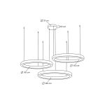King Home Lampa wisząca RING 80 + 80 + 100 złota na jednej podsufitce (MSE0008080100)