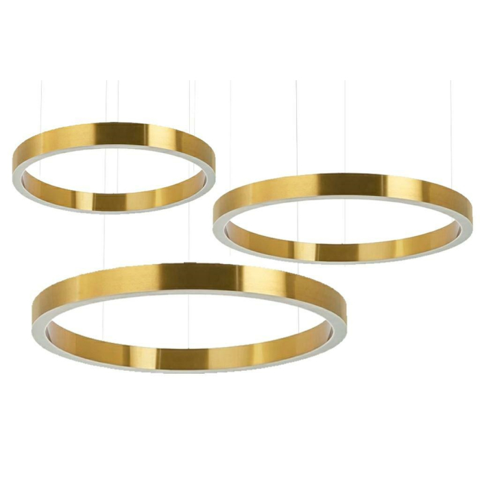 King Home Lampa wisząca RING 60 + 80 + 100 złota na jednej podsufitce (MSE0006080100)