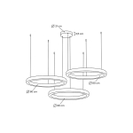 King Home Lampa wisząca RING 80 + 80 + 80 złota na jednej podsufitce (MSE0000808080)