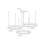 King Home Lampa wisząca RING 100 + 100 + 100 złota na jednej podsufitce (MSE0100100100)