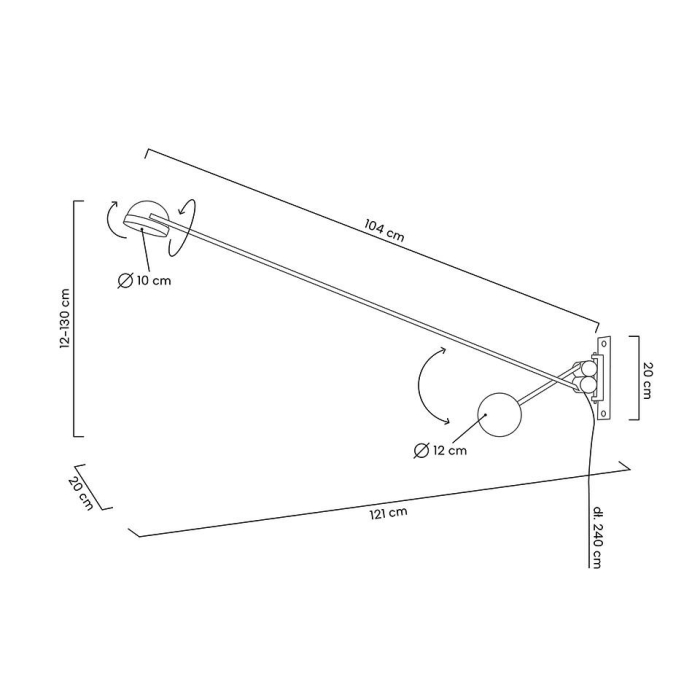 MOOSEE lampa ścienna GEAR czarna (MSE1501100211)