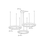 King Home Lampa wisząca RING 40 + 60 + 80 złota na jednej podsufitce (MSE0000406080)