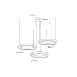 King Home Lampa wisząca RING 40 + 40 + 40 złota na jednej podsufitce (MSE0000404040)