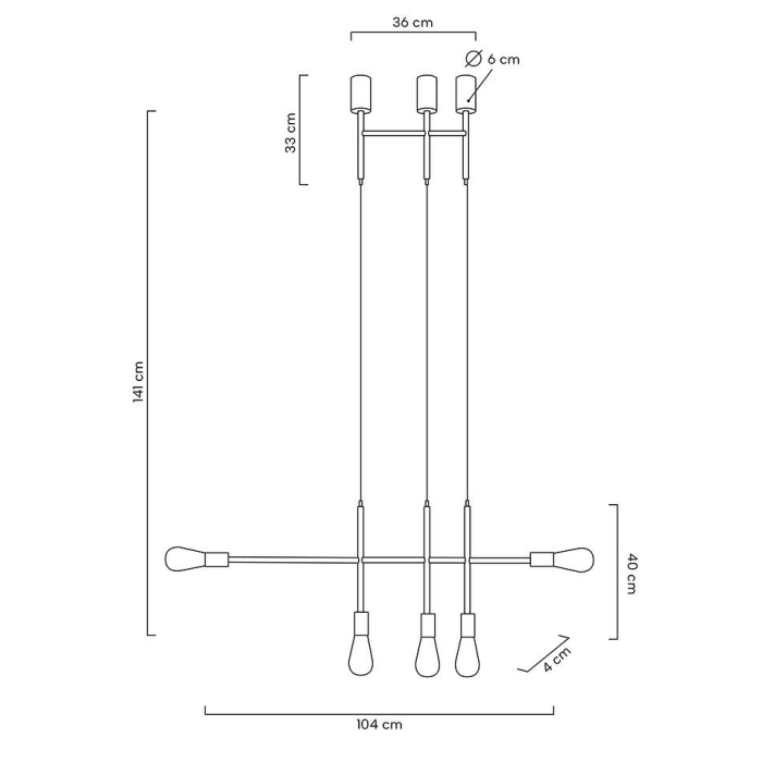 MOOSEE lampa wisząca RIVA 5 złota (MSE010100396)