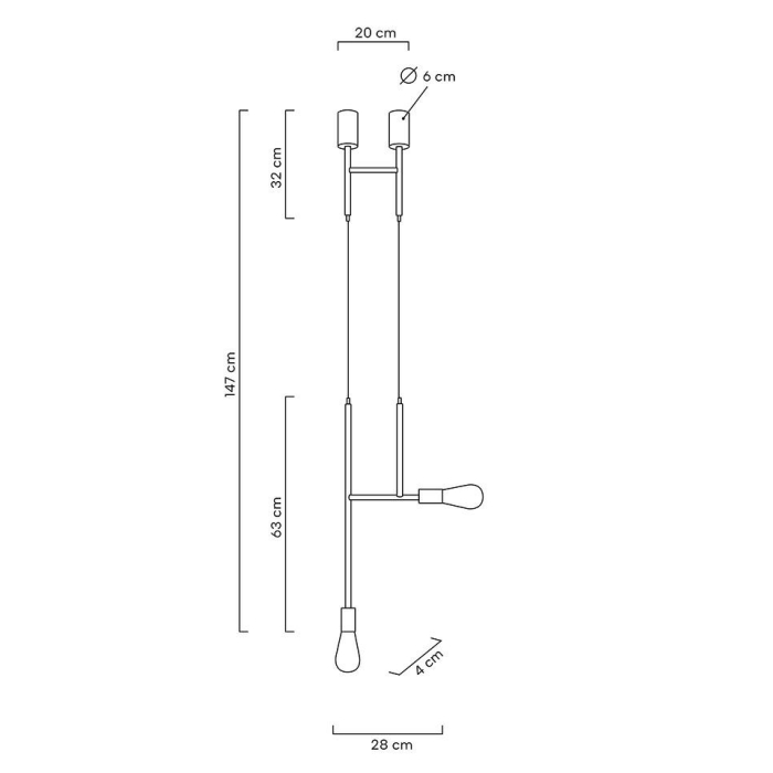 MOOSEE lampa wisząca RIVA 2 złota (MSE010100395)