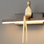 Step Into Design Lampa ścienna AMICI czarna 31 cm ST-B3578 black